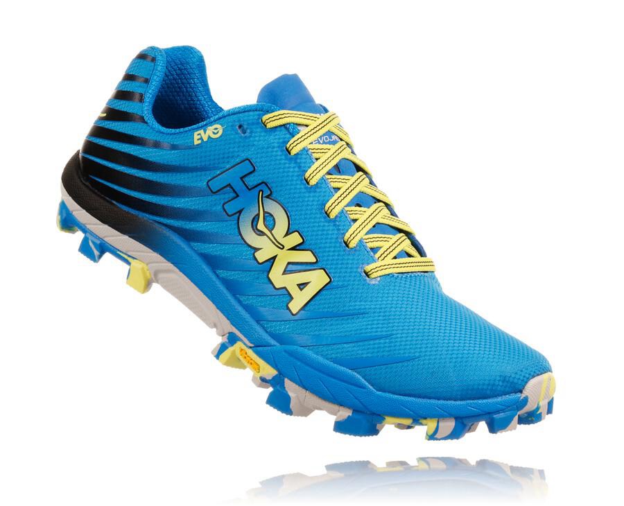 Hoka One One Evo Jawz - Men Trail Shoes - Blue,Australia IXD-869451